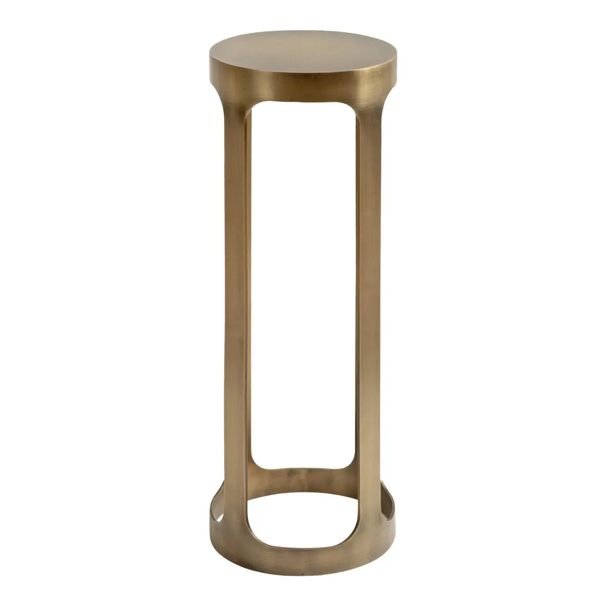 Dahl Modern Accent Table or Plant Stand - Brushed Metal - kateandlaurel
