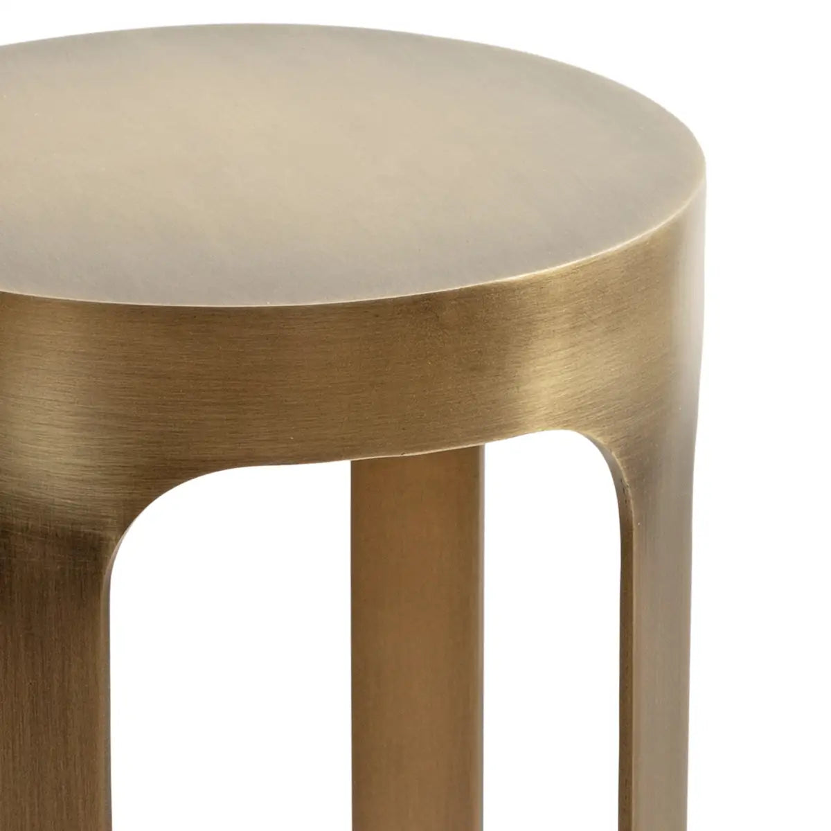 Dahl Modern Accent Table or Plant Stand - Brushed Metal - kateandlaurel