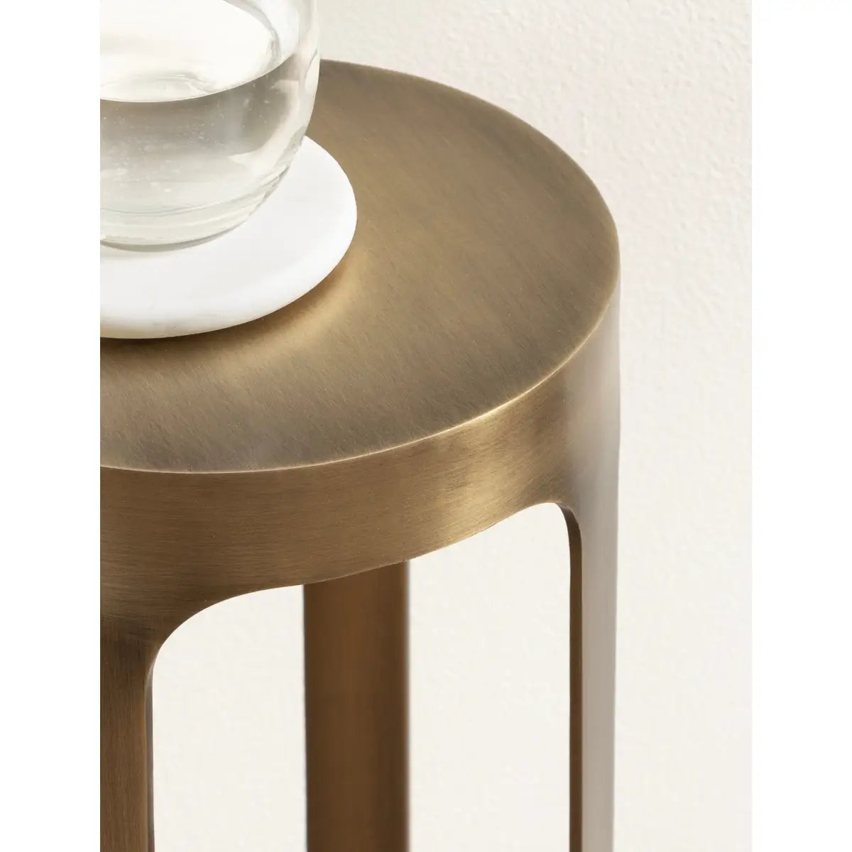 Dahl Modern Accent Table or Plant Stand - Brushed Metal - kateandlaurel