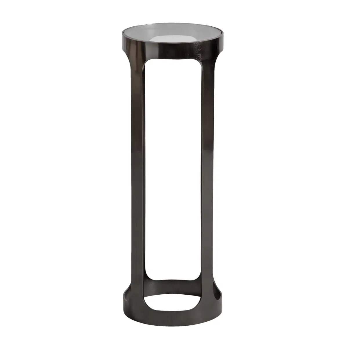 Dahl Modern Accent Table or Plant Stand - Brushed Metal - kateandlaurel
