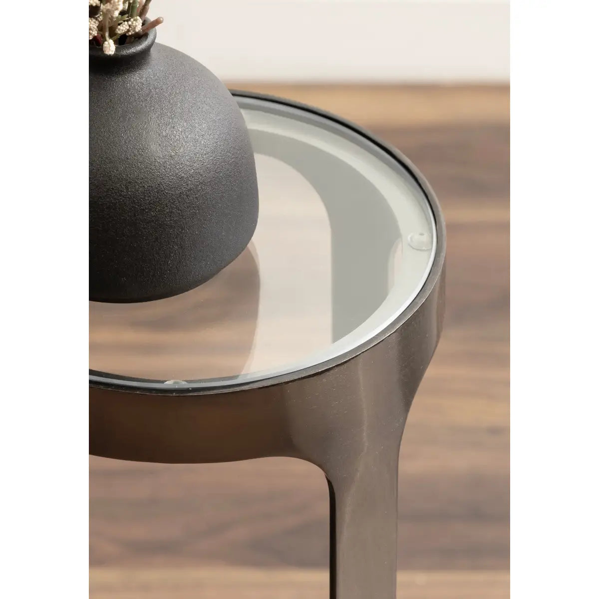 Dahl Modern Accent Table or Plant Stand - Brushed Metal - kateandlaurel