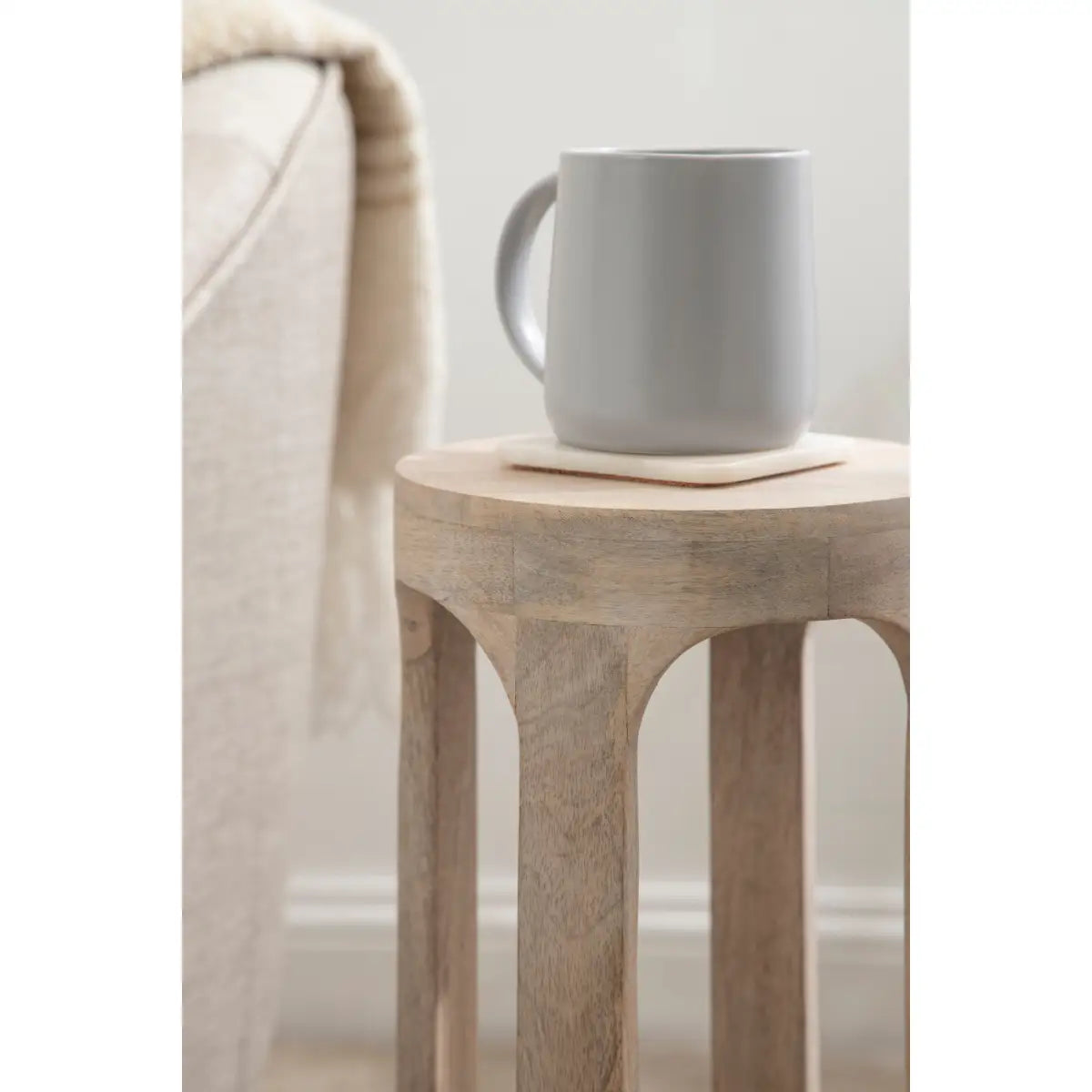 Dahl Modern Accent Table or Plant Stand - Round Wood - kateandlaurel