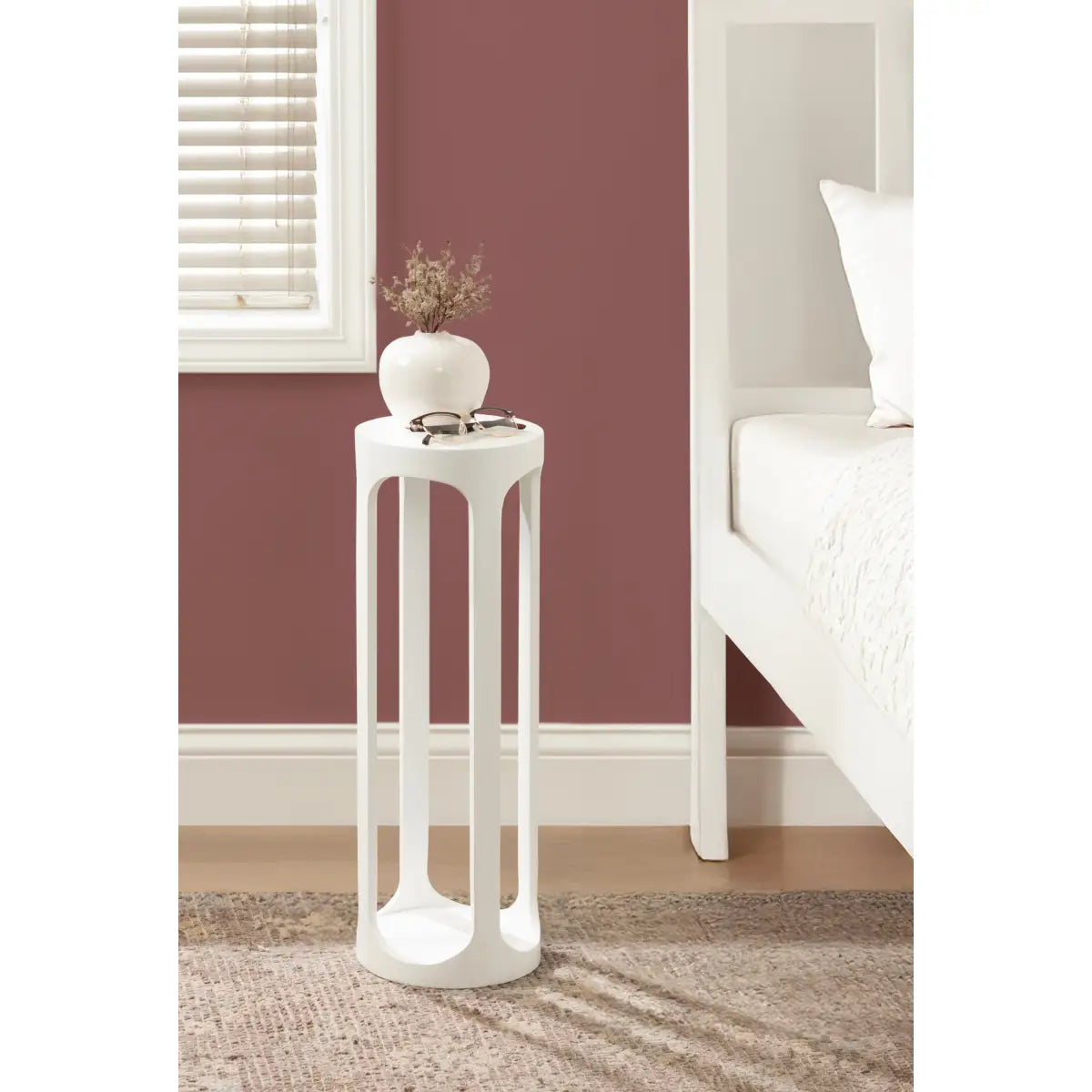 Dahl Modern Accent Table or Plant Stand - Round Wood - kateandlaurel
