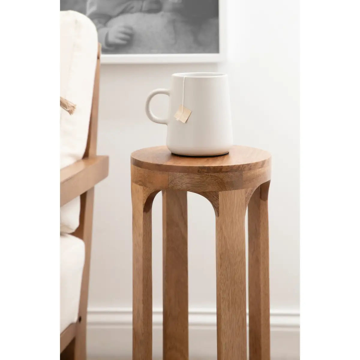 Dahl Modern Accent Table or Plant Stand - Round Wood - kateandlaurel