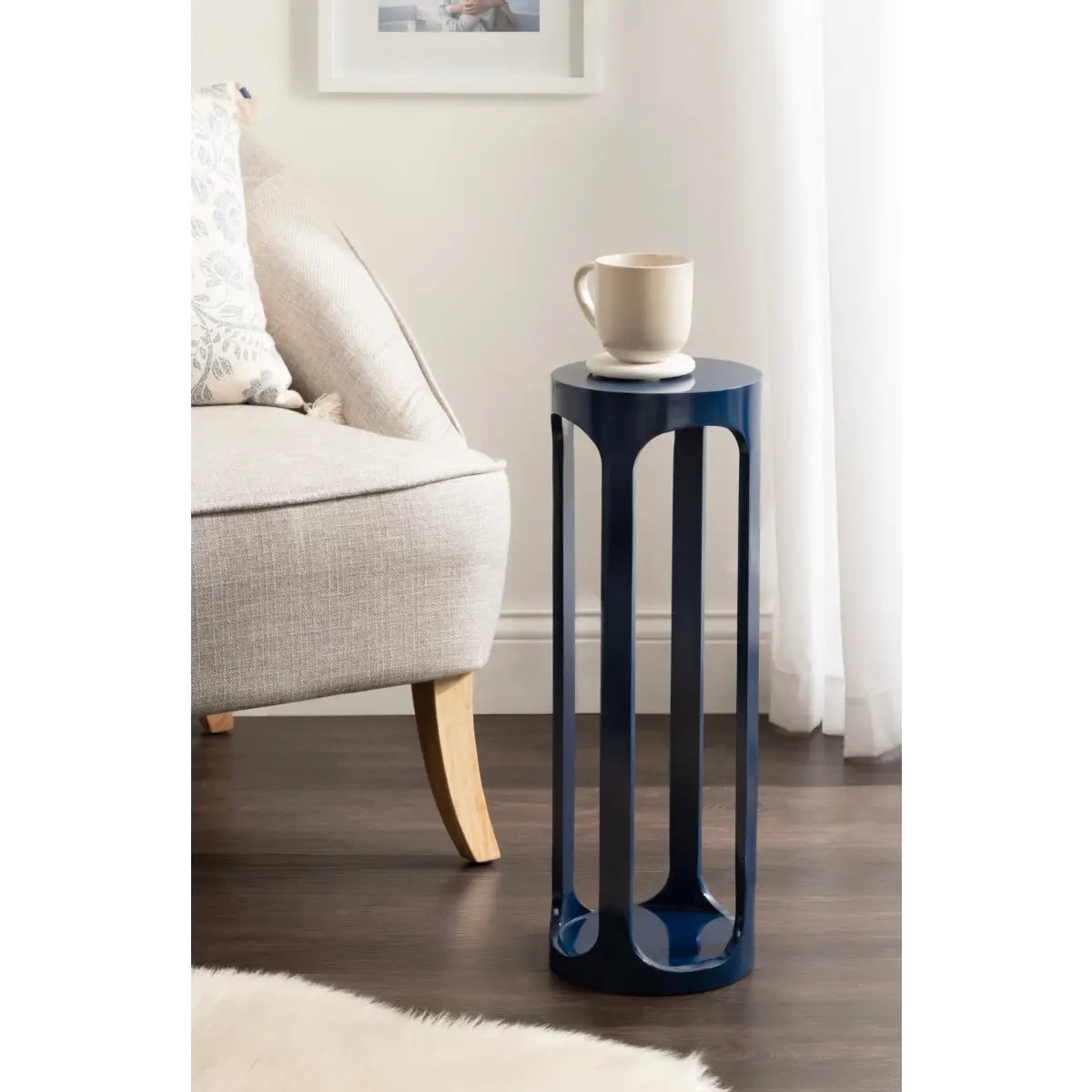 Dahl Modern Accent Table or Plant Stand - Round Wood - kateandlaurel