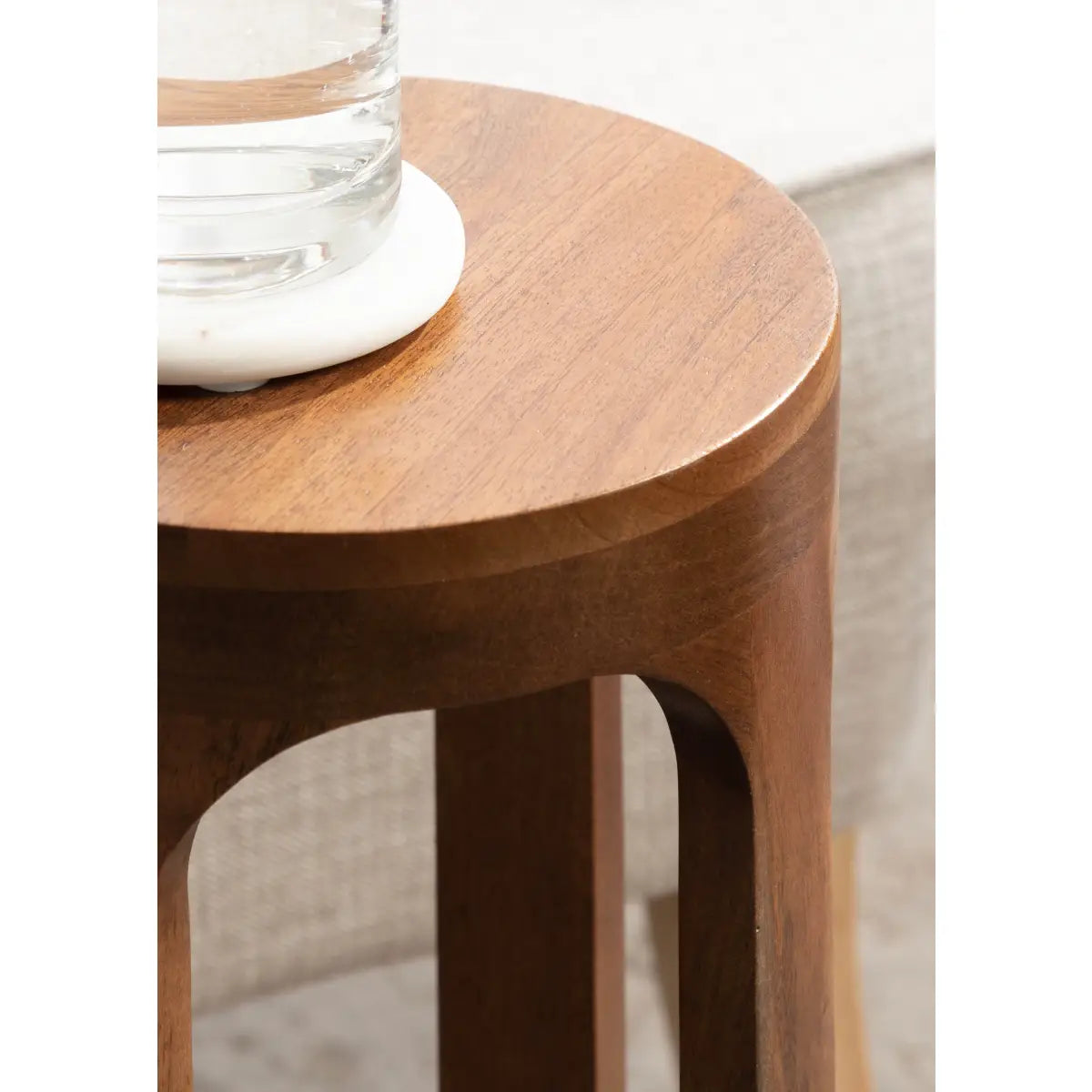 Dahl Modern Accent Table or Plant Stand - Round Wood - kateandlaurel