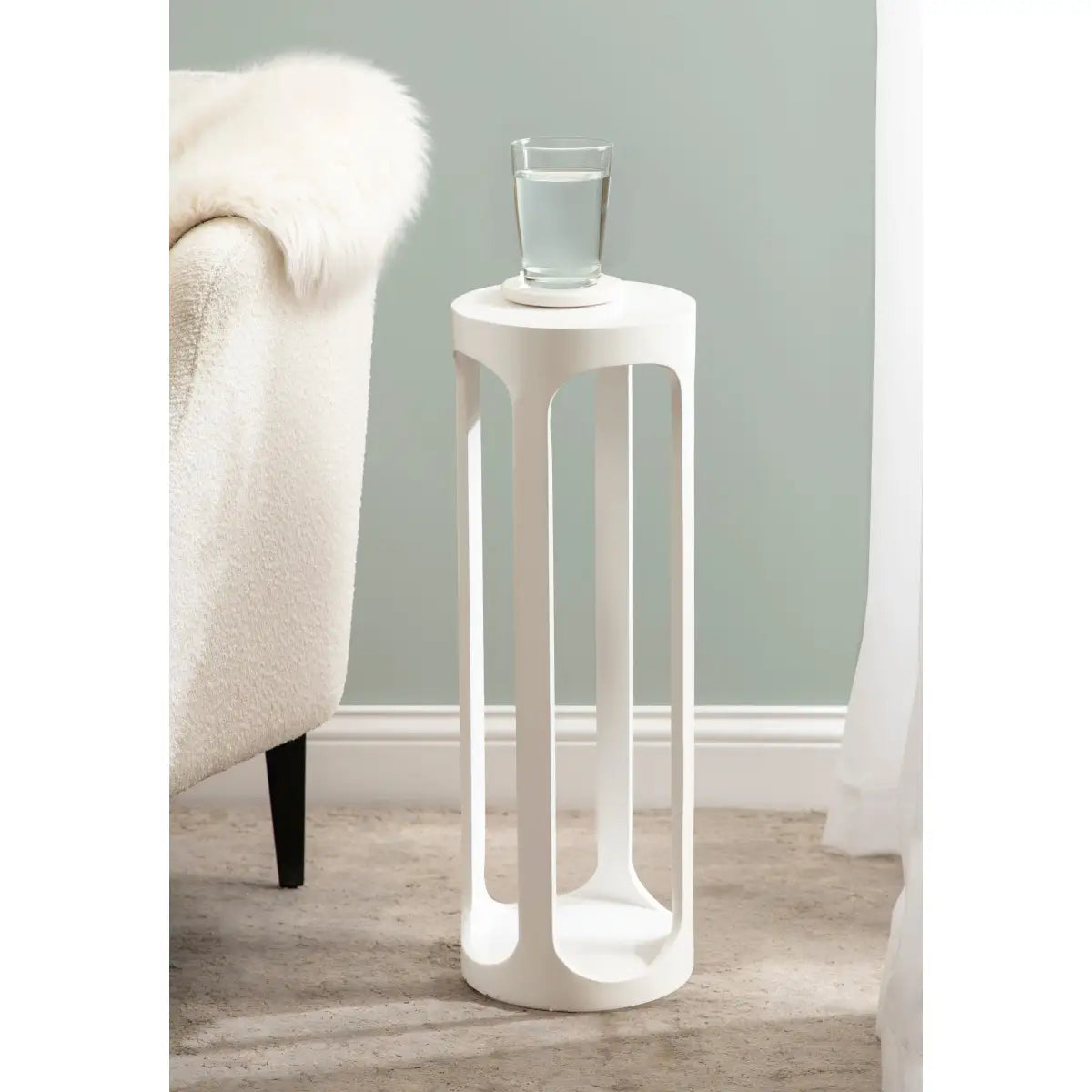 Dahl Modern Accent Table or Plant Stand - Round Wood - kateandlaurel
