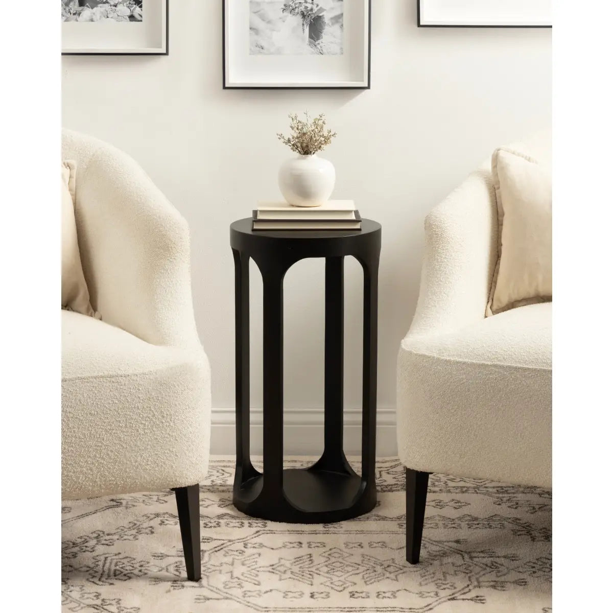 Dahl Modern Accent Table or Plant Stand - Round Wood - kateandlaurel
