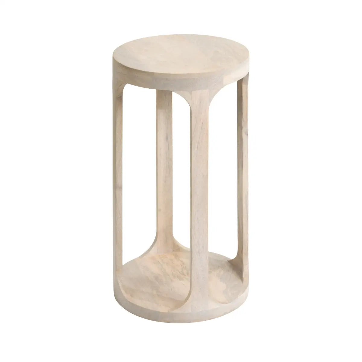 Dahl Modern Accent Table or Plant Stand - Round Wood - kateandlaurel