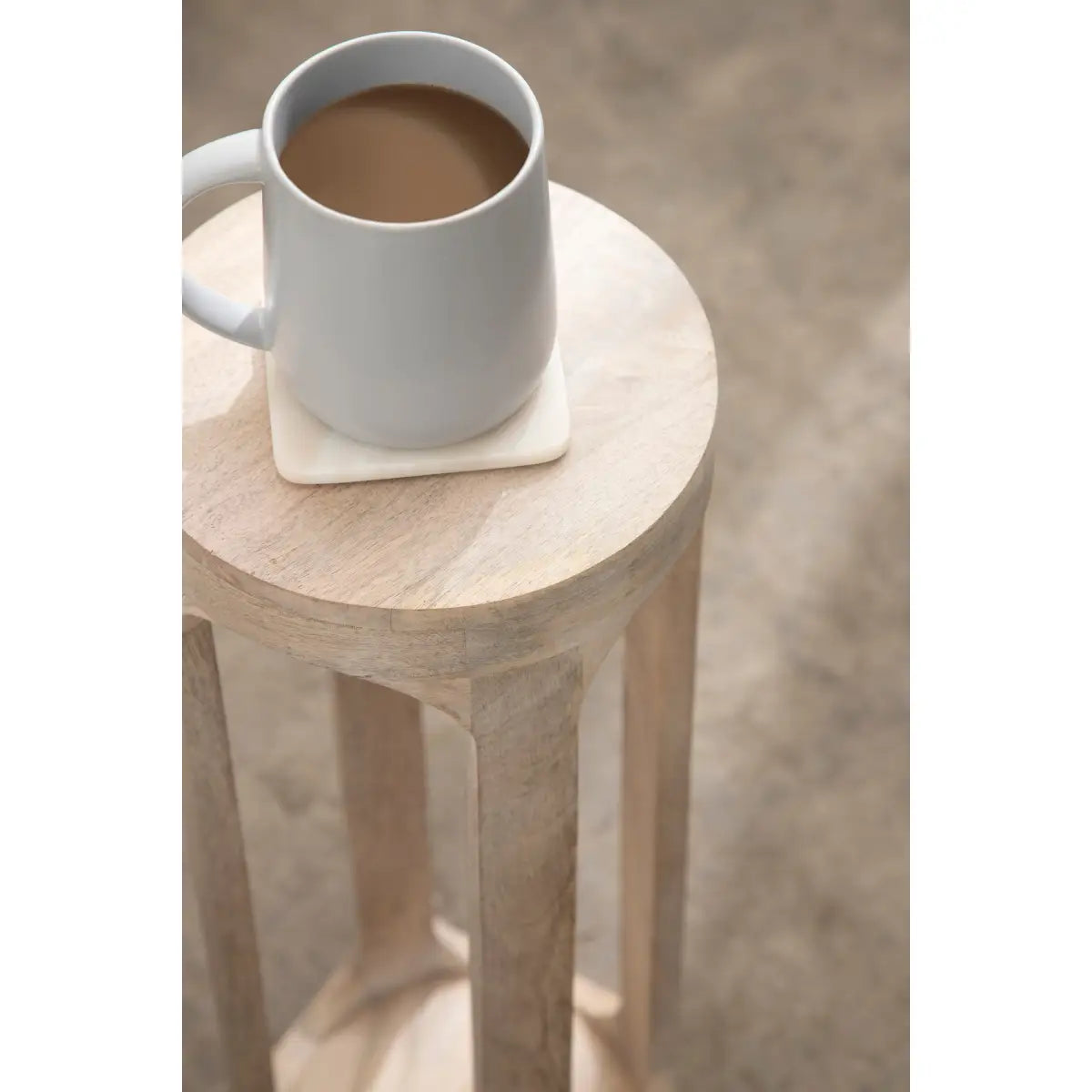 Dahl Modern Accent Table or Plant Stand - Round Wood - kateandlaurel