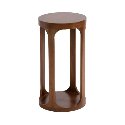 Dahl Modern Accent Table or Plant Stand - Round Wood - kateandlaurel