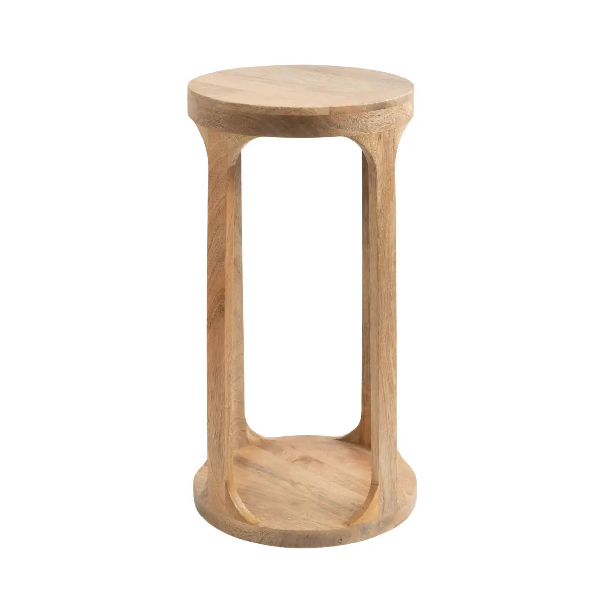 Dahl Modern Accent Table or Plant Stand - Round Wood - kateandlaurel