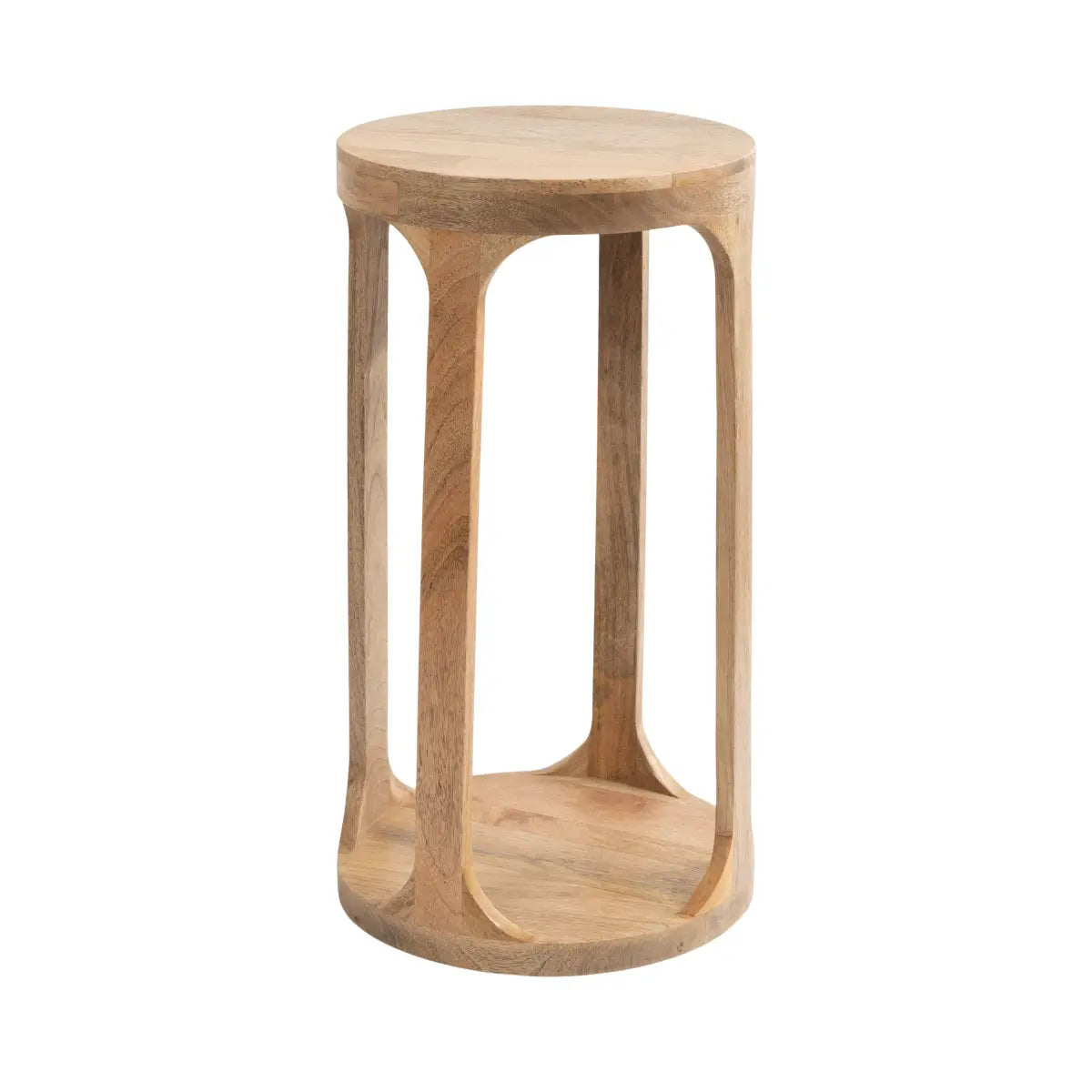 Dahl Modern Accent Table or Plant Stand - Round Wood - Natural / 12x12x23 - kateandlaurel