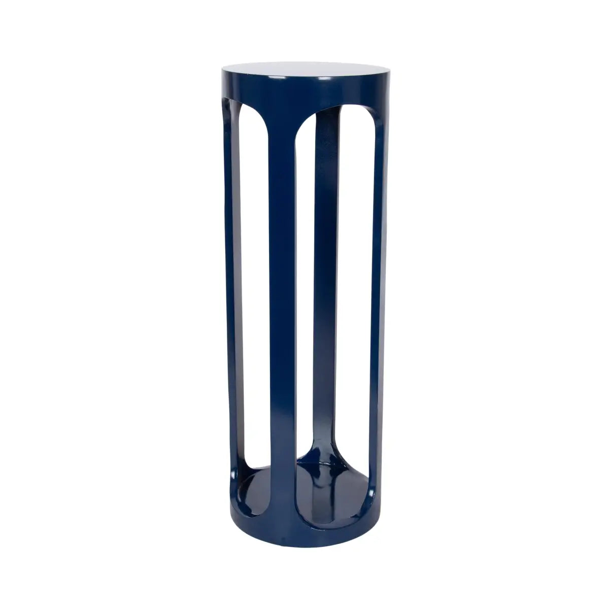 Dahl Modern Accent Table or Plant Stand - Round Wood - Navy Blue / 8x8x23 - kateandlaurel