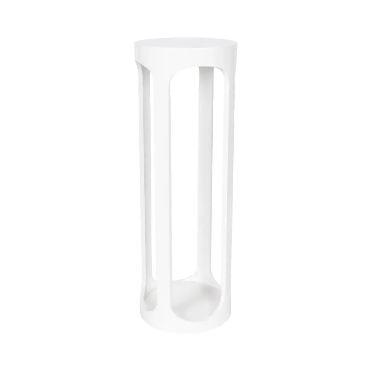 Dahl Modern Accent Table or Plant Stand - Round Wood - White / 8x8x23 - kateandlaurel