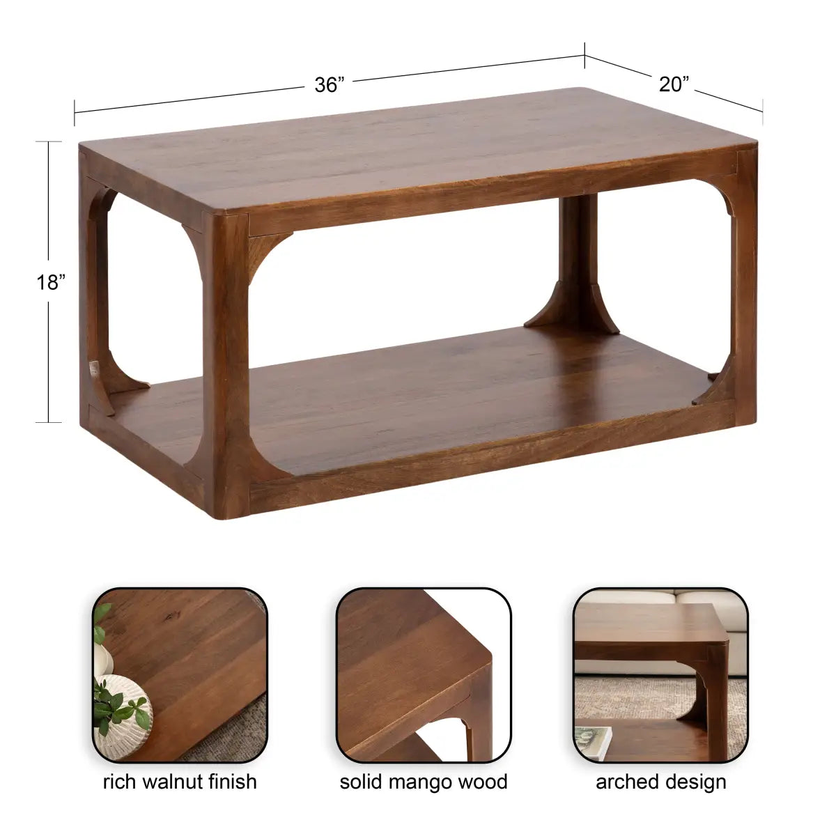 Dahl Wood Coffee Table - Modern Rectangle - kateandlaurel
