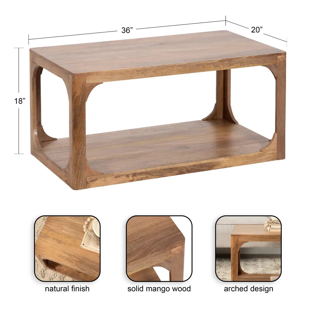 Dahl Wood Coffee Table - Modern Rectangle - kateandlaurel