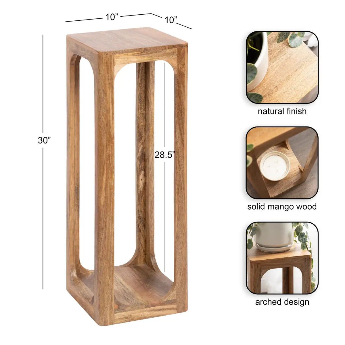 Dahl Modern Wood Tea Table or Plant Stand - Square - kateandlaurel