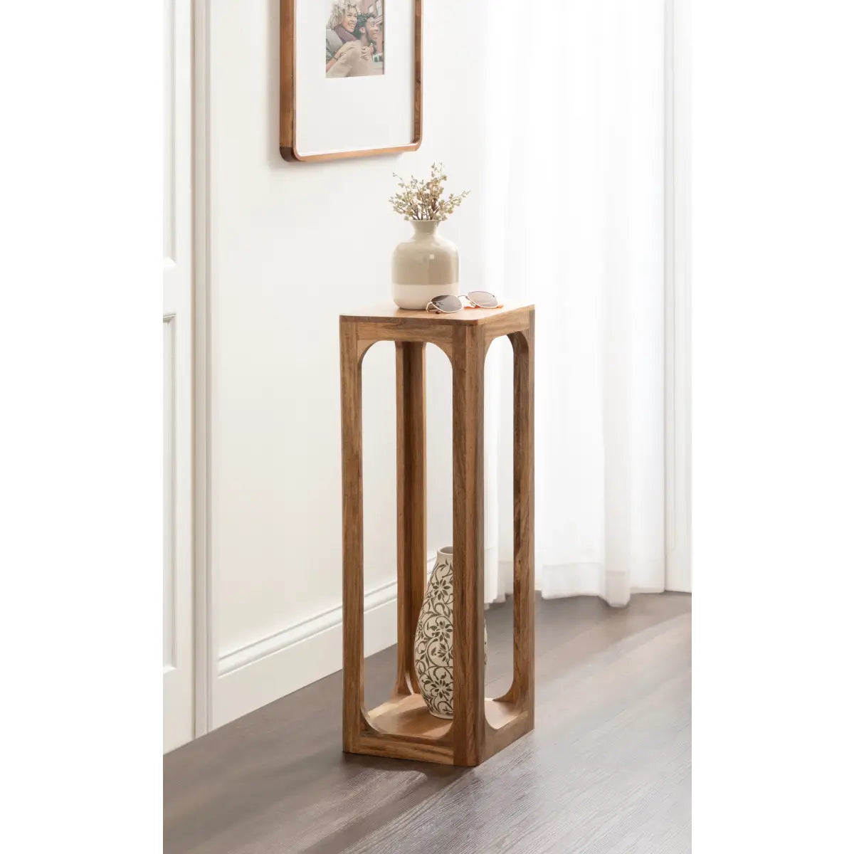 Dahl Modern Wood Tea Table or Plant Stand - Square - kateandlaurel