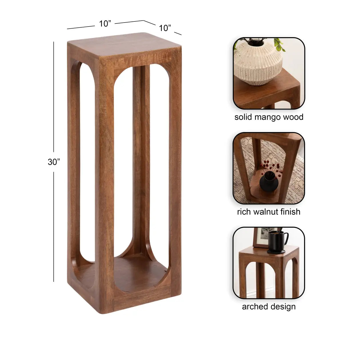 Dahl Modern Wood Tea Table or Plant Stand - Square - kateandlaurel