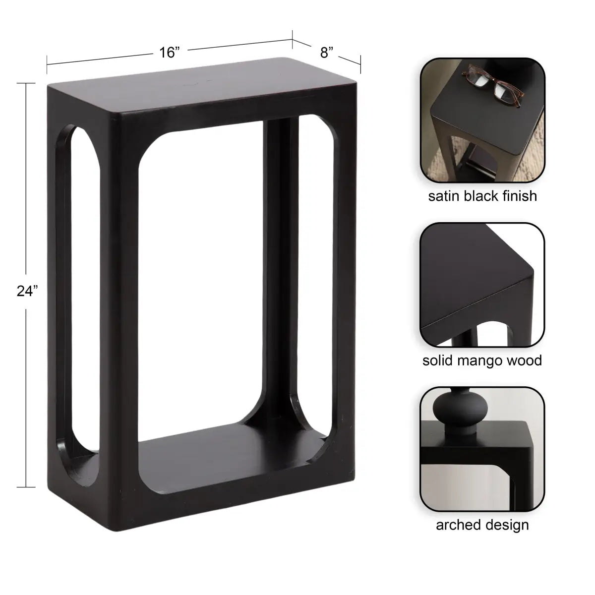 Dahl Modern Slim Side Table - Wood Rectangle - kateandlaurel