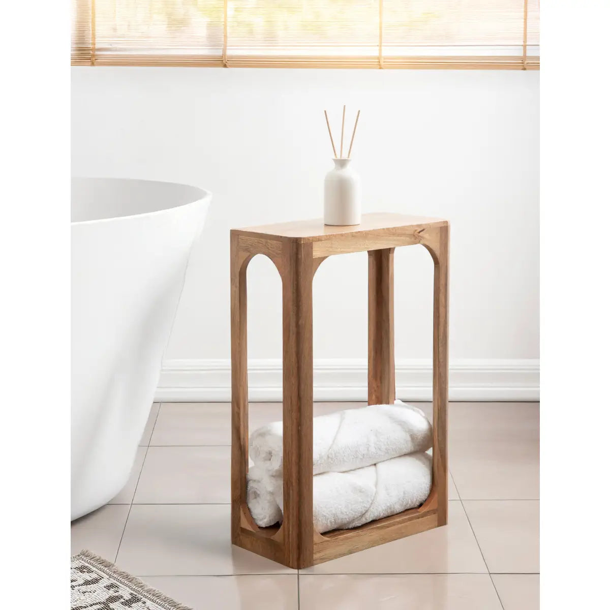 Dahl Modern Slim Side Table - Wood Rectangle - kateandlaurel