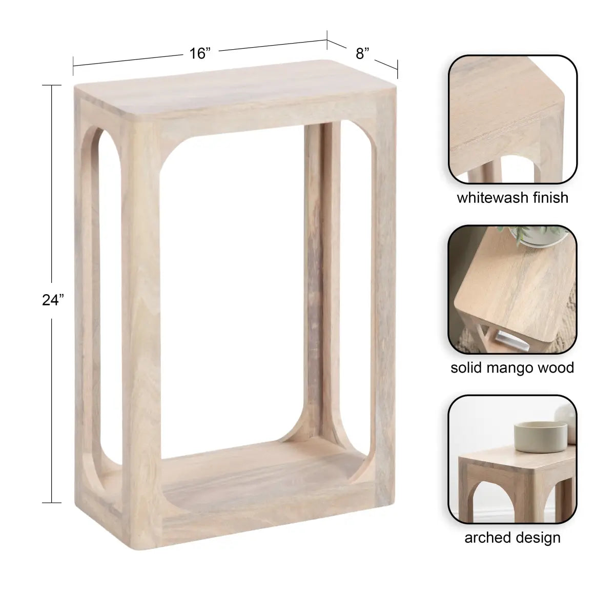 Dahl Modern Slim Side Table - Wood Rectangle - kateandlaurel