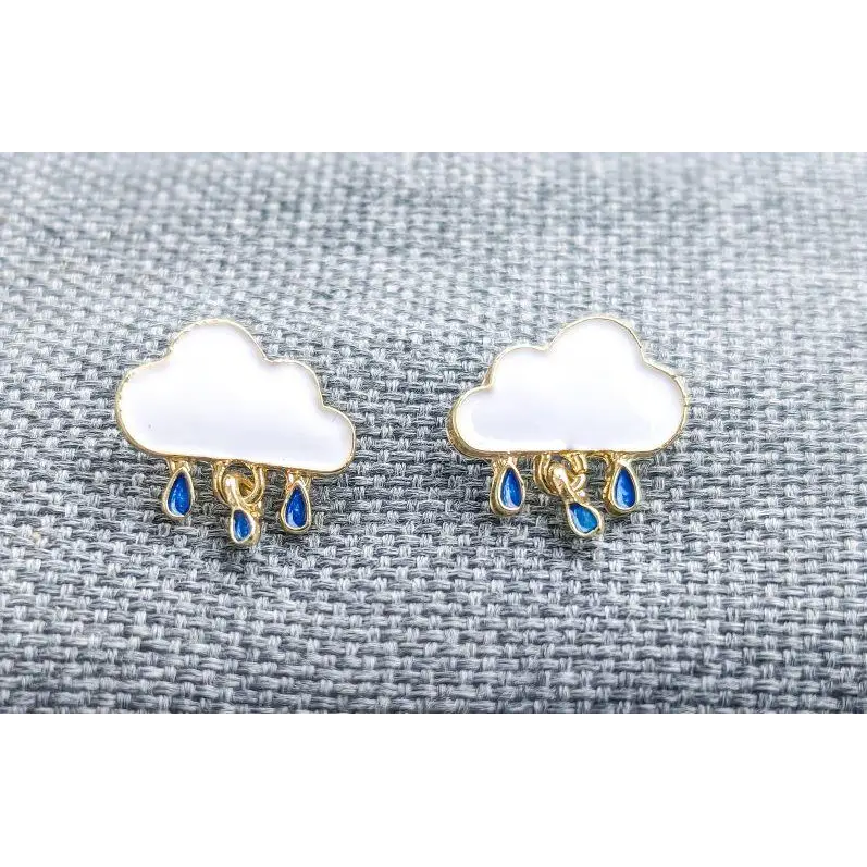 Dainty Rain Cloud Earrings - Rooted Home Goods