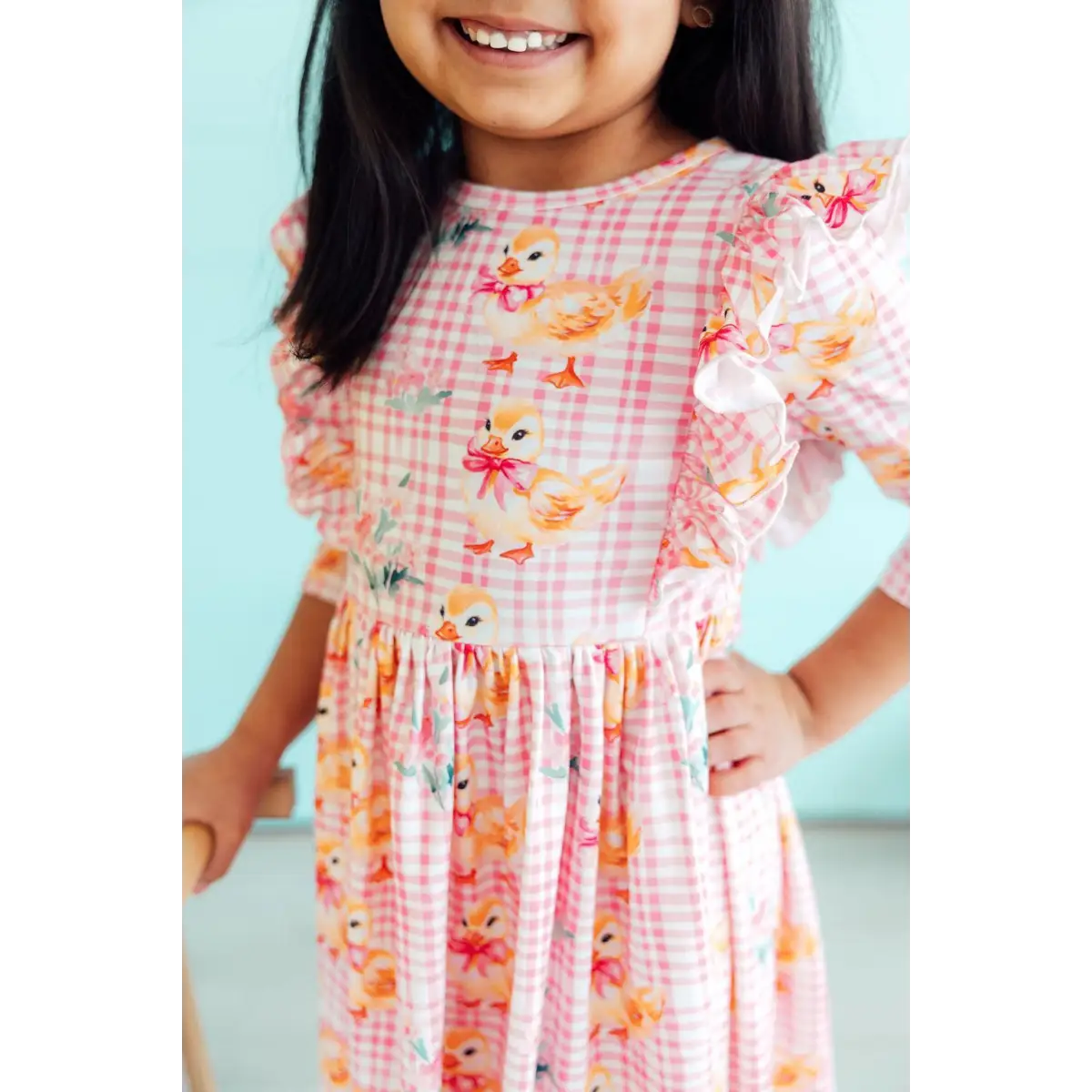 Ruffle Twirl Dress - Daisy Ducklings 3/4 Sleeve - 6-12M - Mila & Rose ®
