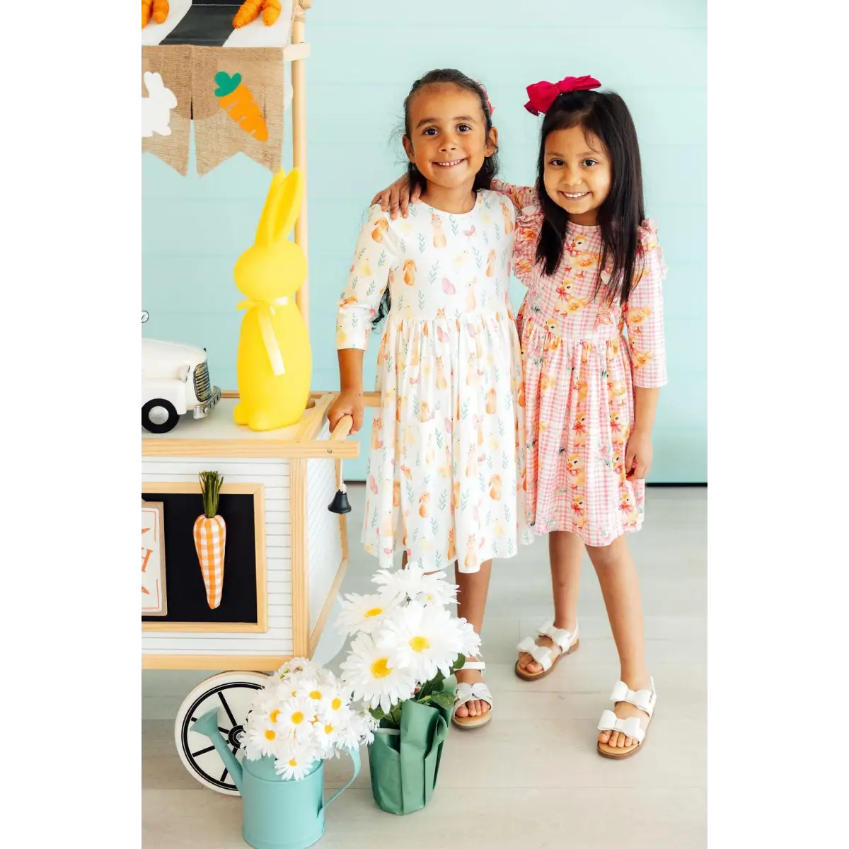Ruffle Twirl Dress - Daisy Ducklings 3/4 Sleeve - Mila & Rose ®