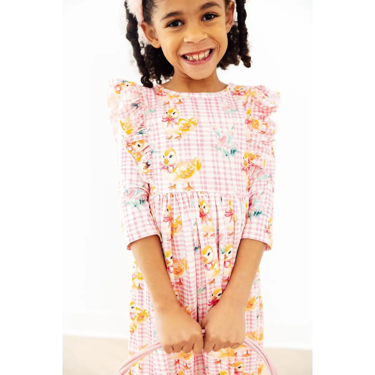Ruffle Twirl Dress - Daisy Ducklings 3/4 Sleeve - Mila & Rose ®