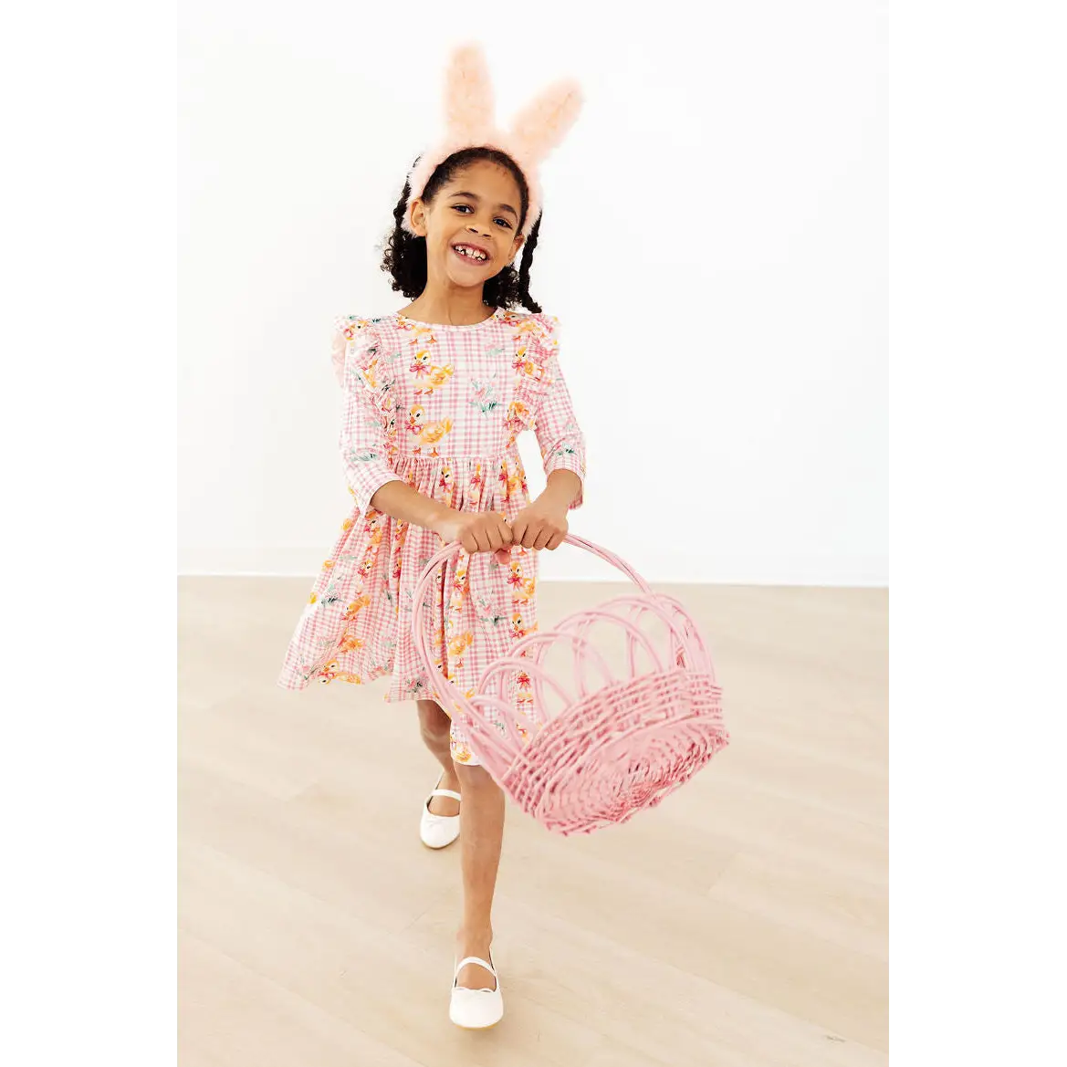 Ruffle Twirl Dress - Daisy Ducklings 3/4 Sleeve - Mila & Rose ®