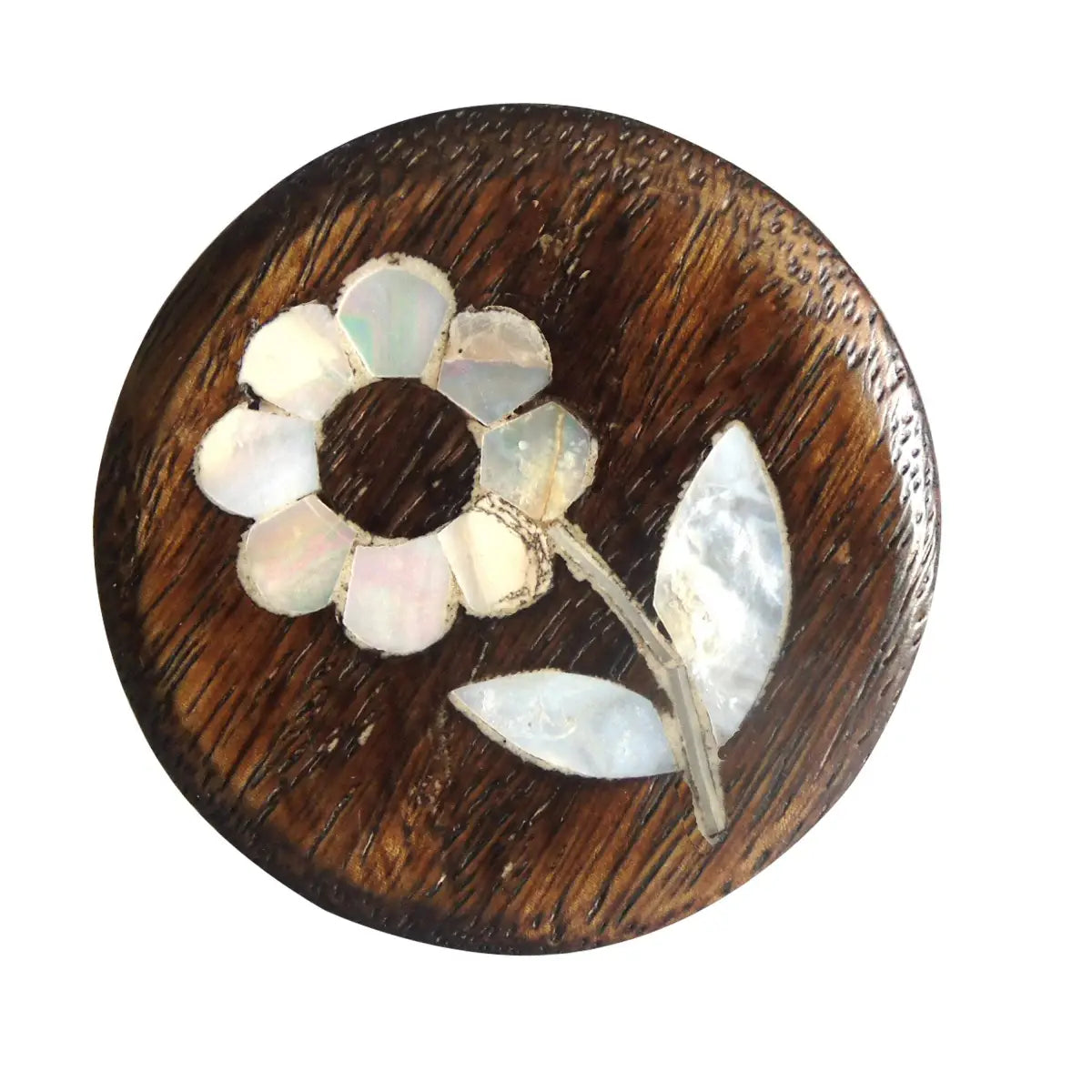 Daisy Mother of Pearl Wooden Knob (each) - Perilla Home