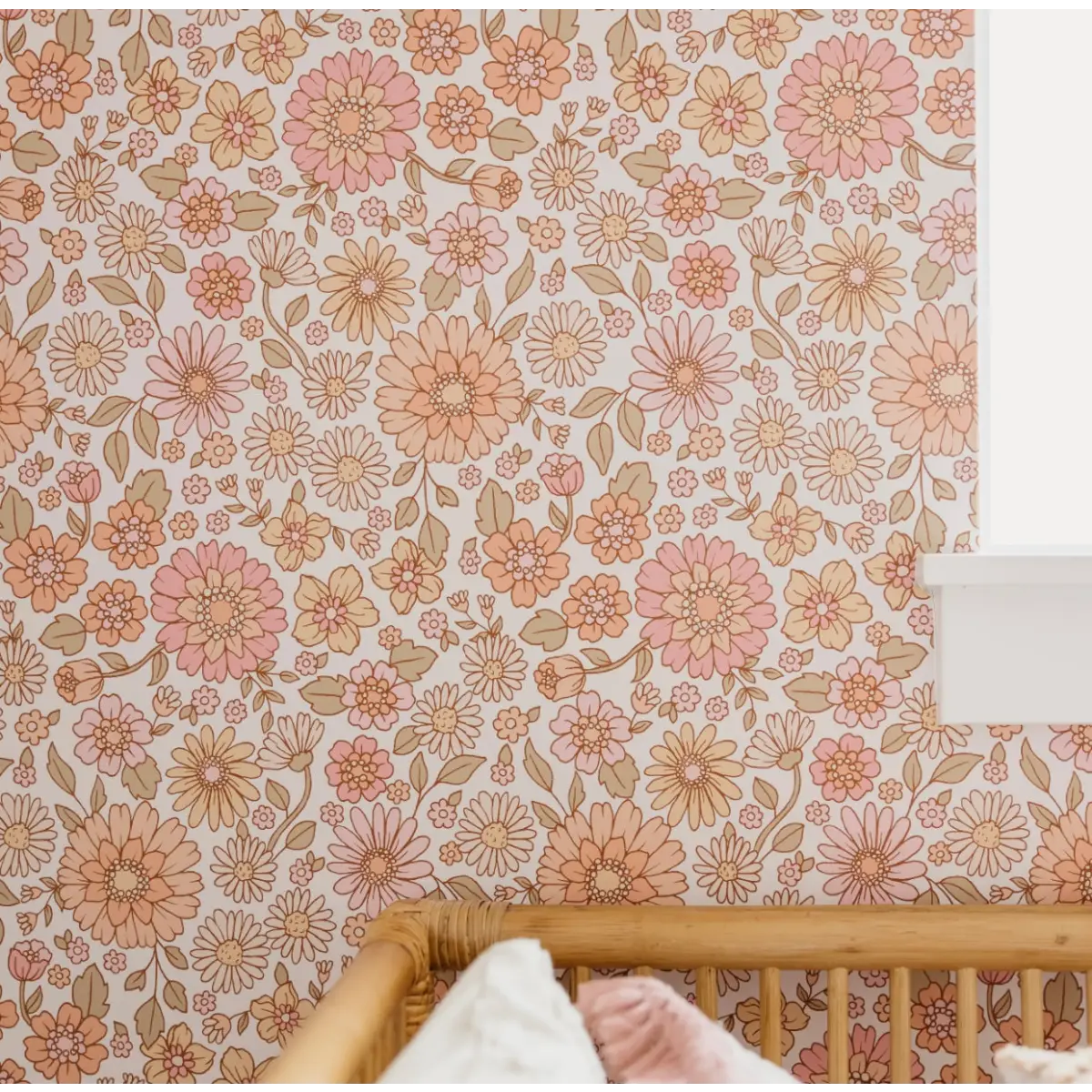 Daisy Wallpaper - Pastel Mod Daisies - by Lovely People Studio - Loomwell Home Goods