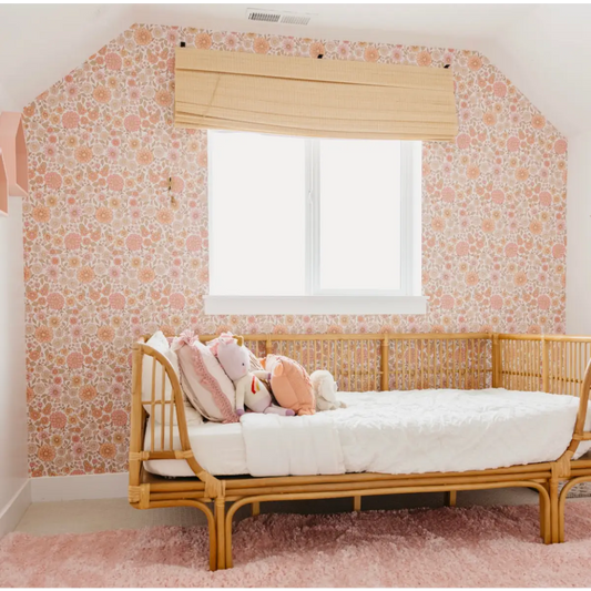 Daisy Wallpaper - Pastel Mod Daisies - by Lovely People Studio - Loomwell Home Goods