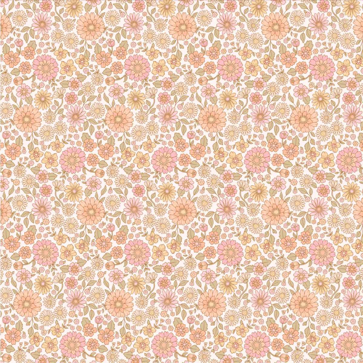 Daisy Wallpaper - Pastel Mod Daisies - by Lovely People Studio - Sample 1 foot by 1 foot - Loomwell Home Goods