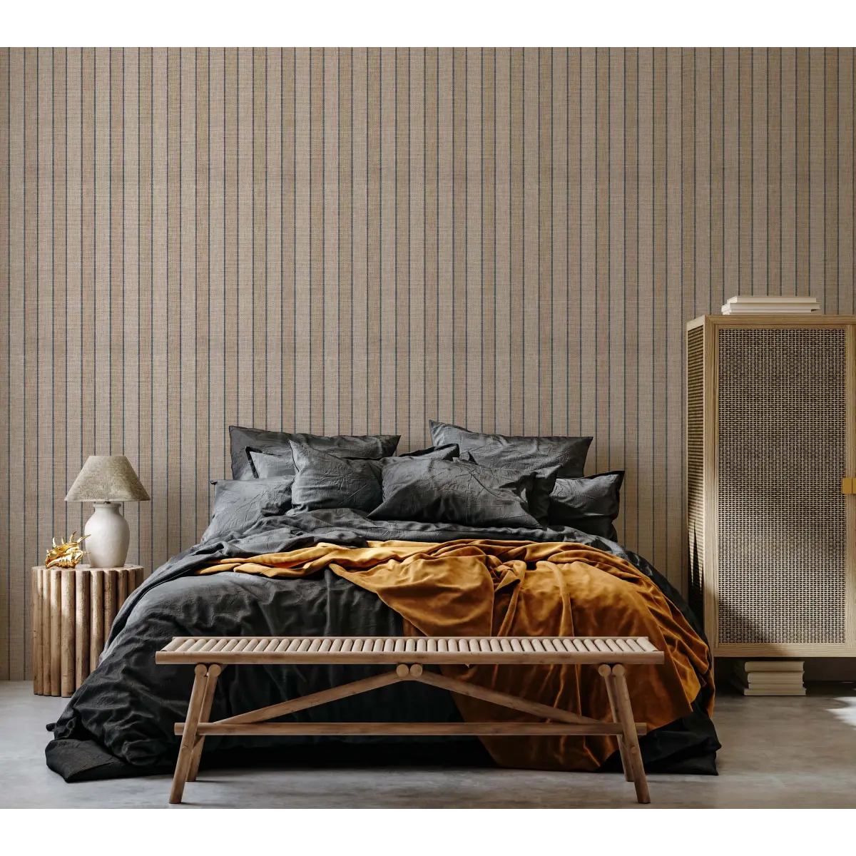 Dallas Wallpaper - Textured Bold Stripe - Loomwell Home Goods