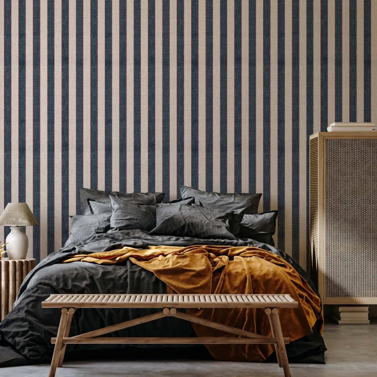 Dallas Wallpaper - Textured Bold Stripe - Loomwell Home Goods