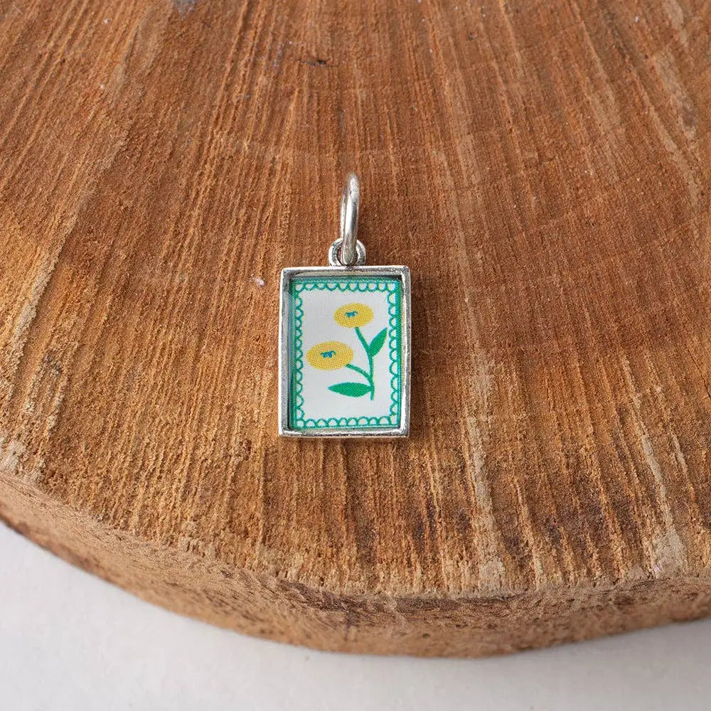 Dandelion Kiss Pendant or Charm - Gold or Silver - Antique Gold - Bel Kai