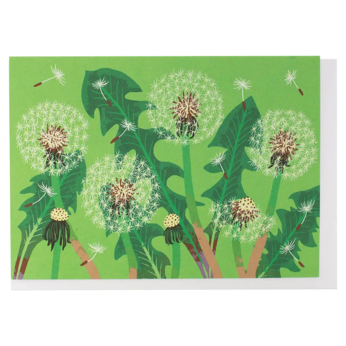 Greeting Note Card - Dandelion Puffs - Single Card - Smudge Ink