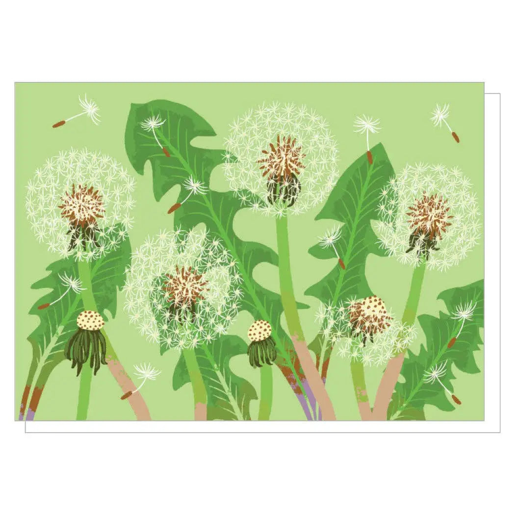 Greeting Note Card - Dandelion Puffs - Single Card - Smudge Ink