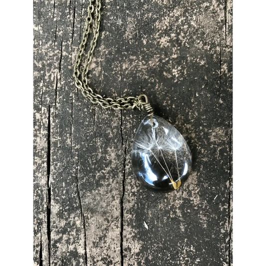Dandelion Seed Necklace - Pressed Flowers - The Pretty Pickle