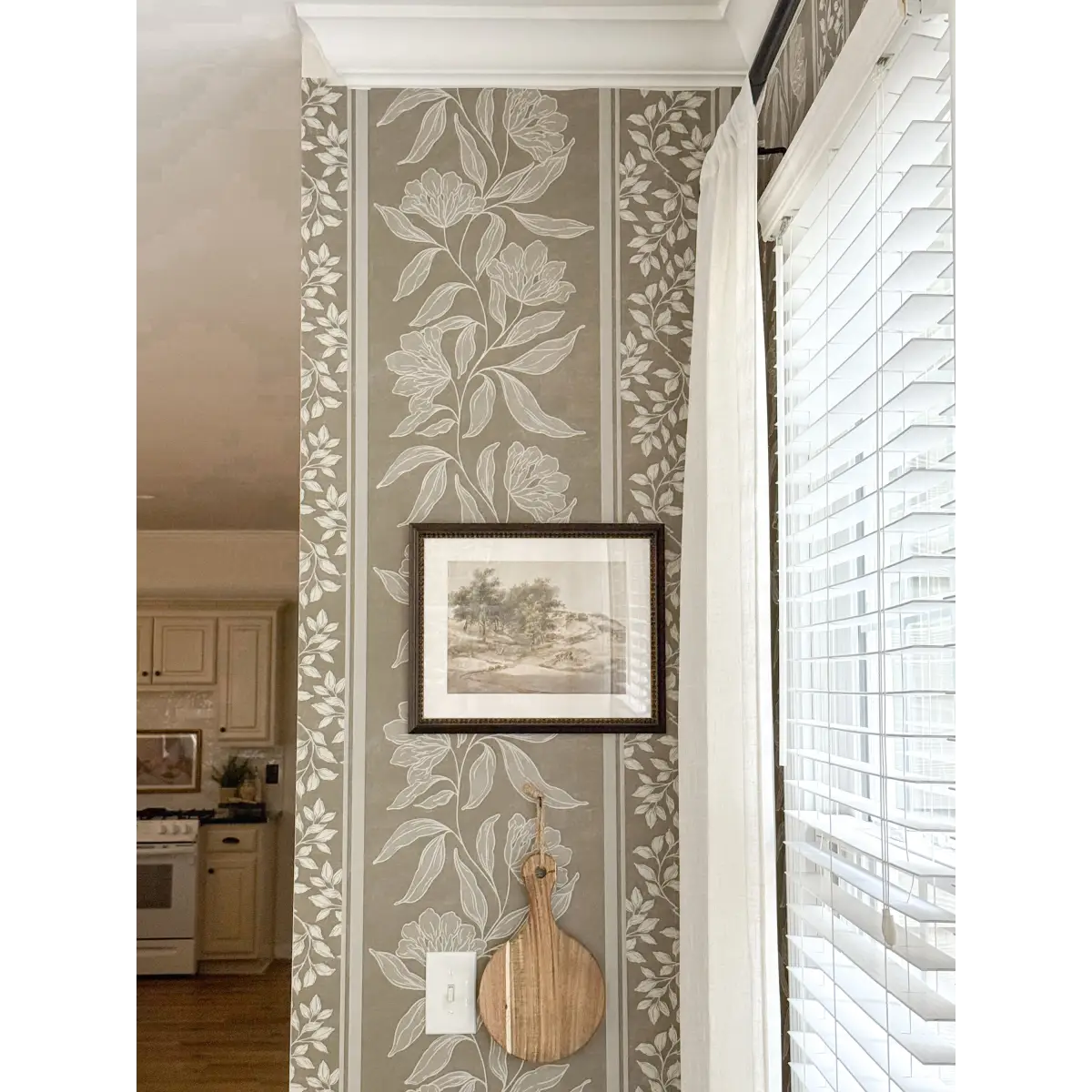 Dare Wallpaper - Traditional Flower Stripe - by Taddy Mikelaites - Loomwell Home Goods