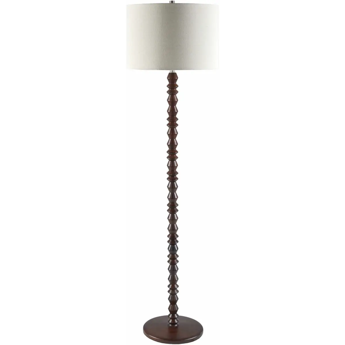 Dark Brown Beaded Wood Floor Lamp - 61’’H x 16’’W x 16’’D Clip Point - Boutique Rugs
