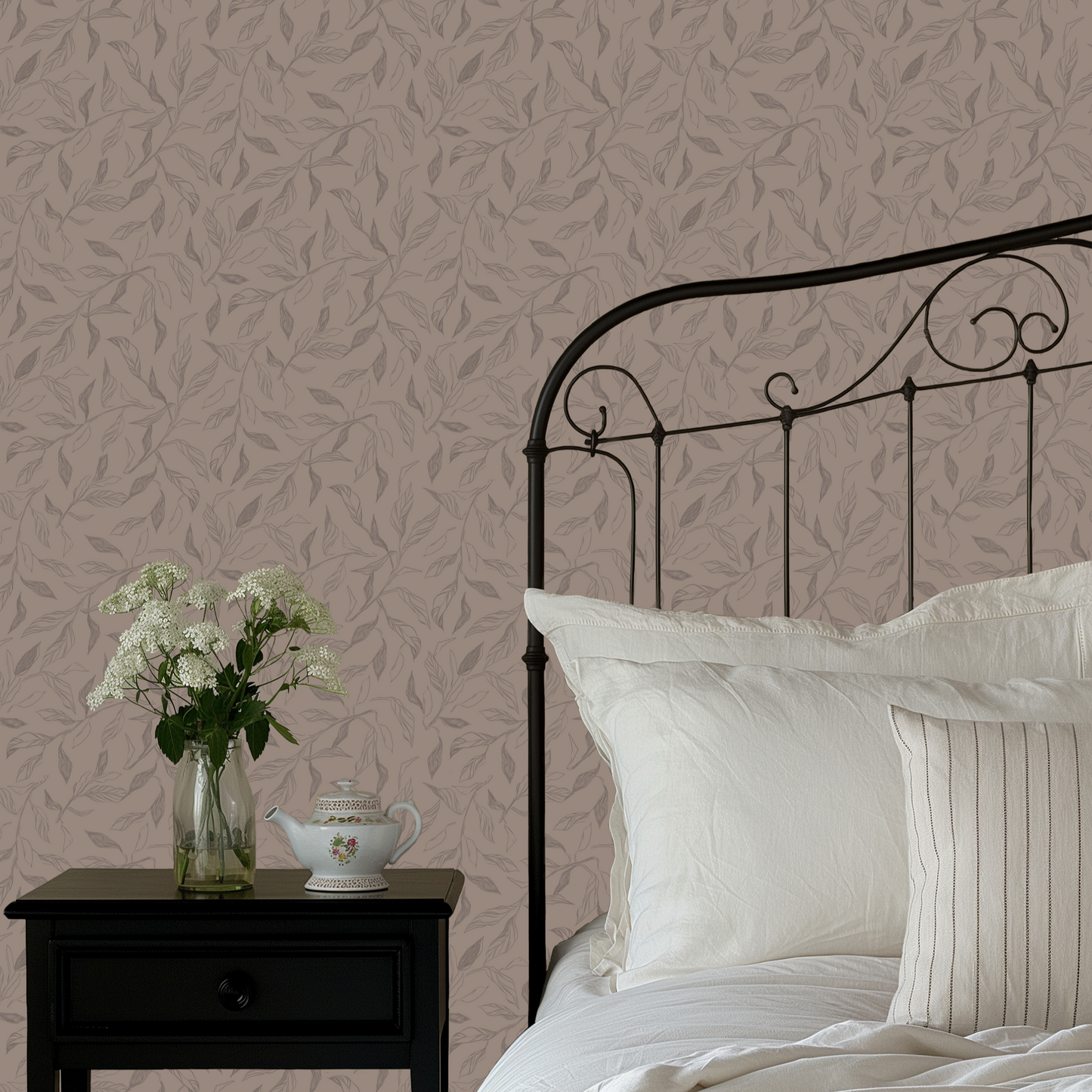 Swift Subtle Leaves Wallpaper by Aubrey Fairchild - Loomwell Home Goods