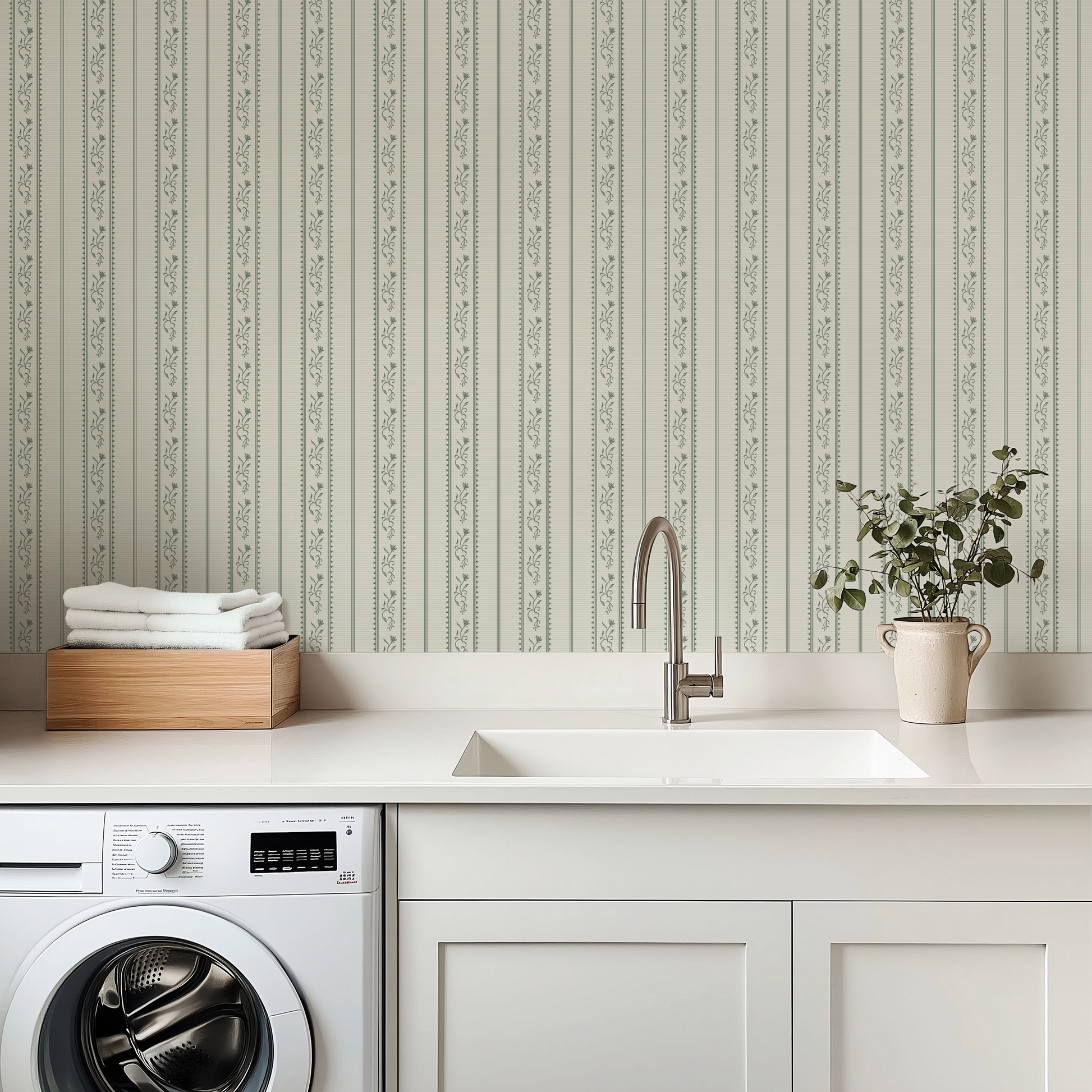 Shayne Floral Stripe Wallpaper by Aubrey Fairchild - Loomwell Home Goods