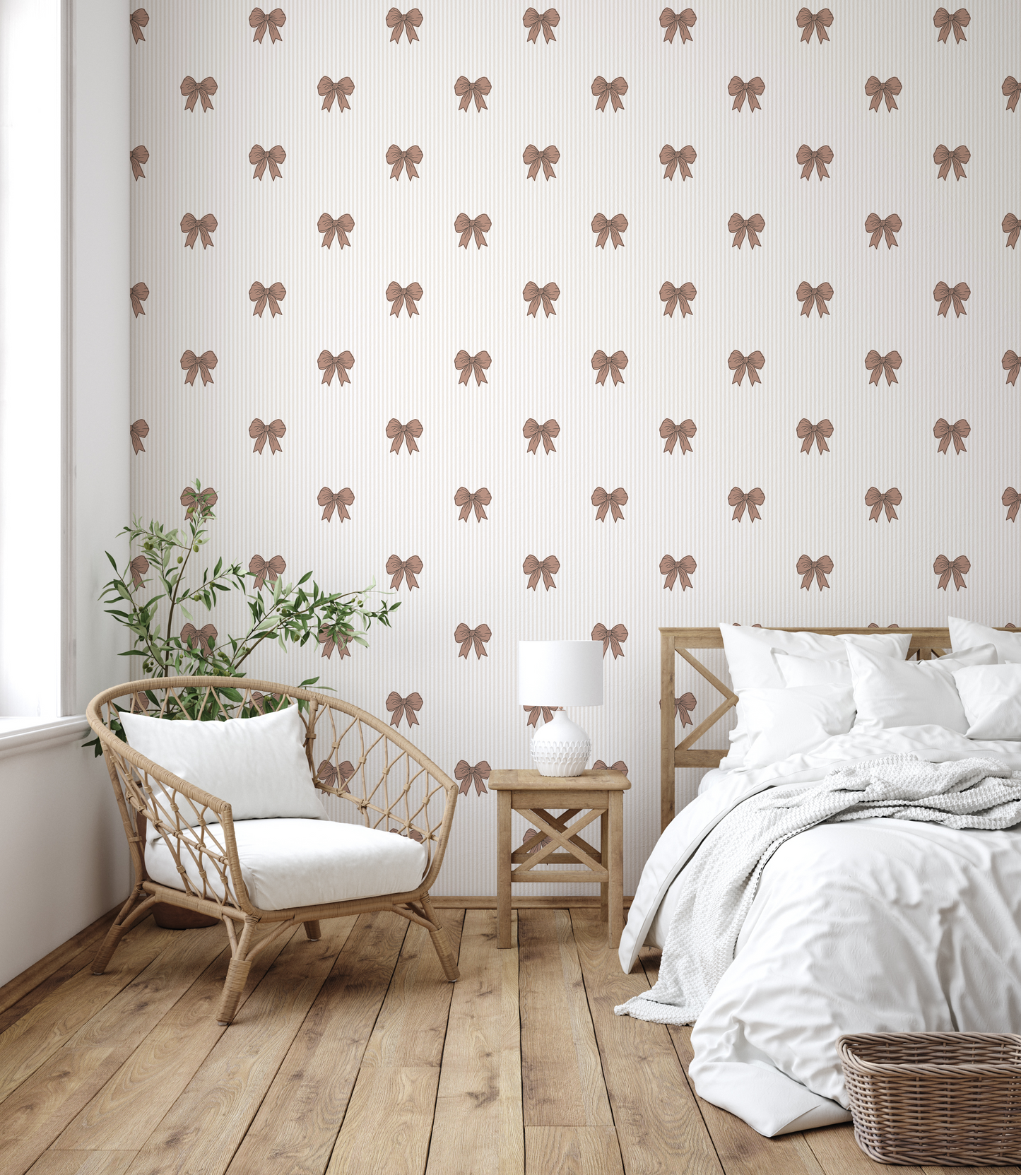 Shayla Bows Wallpaper by Kourtni Gunn - Loomwell Home Goods