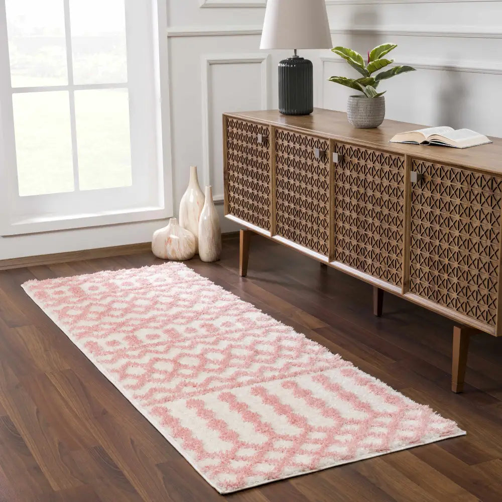 Darva Pink Plush Area Carpet - 2’7’’ x 7’3’’ Runner - Boutique Rugs