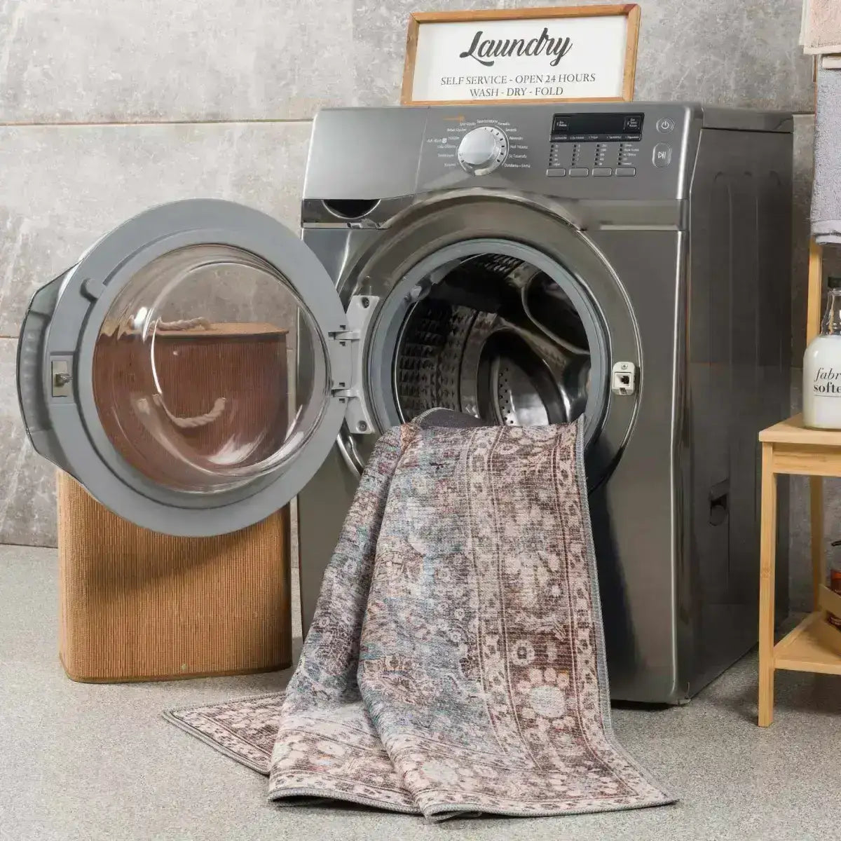 Dauis Blue Persian Style Washable Rug - Boutique Rugs