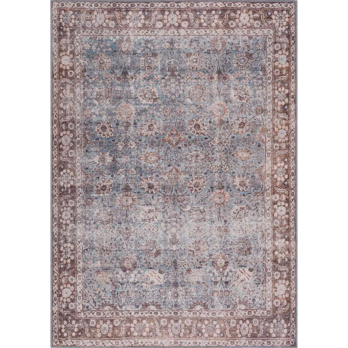 Dauis Blue Persian Style Washable Rug - Boutique Rugs